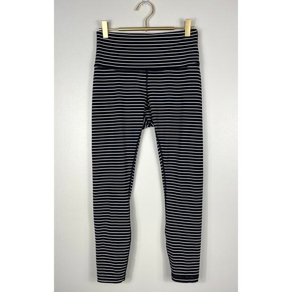 Lululemon Wunder Under High-Rise Tight 25" Luxtreme Parallel Stripe Black White - Picture 6 of 12